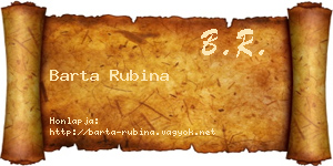 Barta Rubina névjegykártya